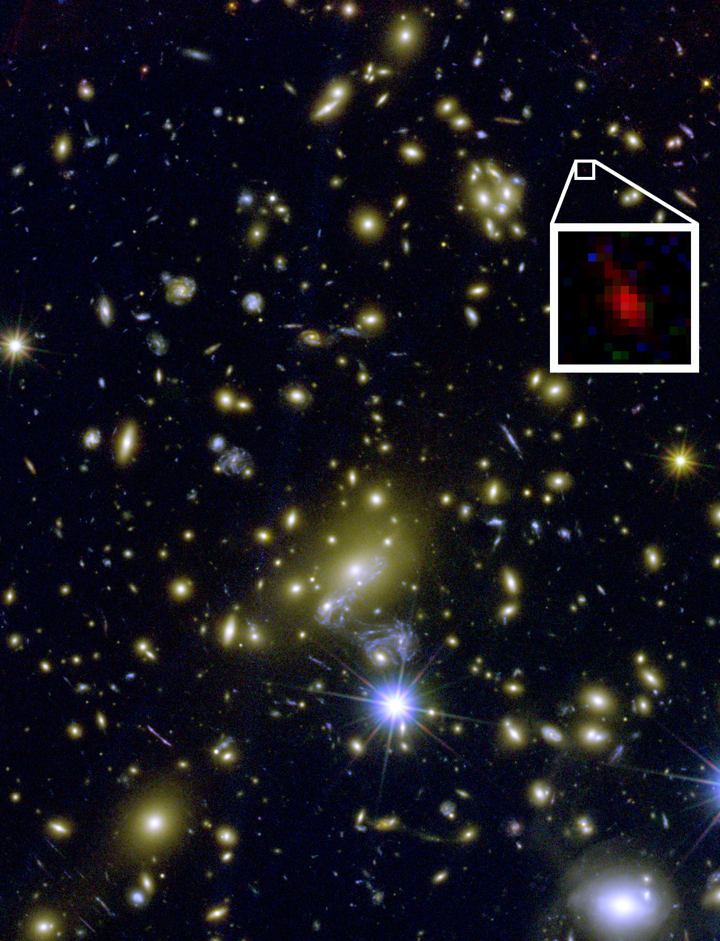 Farthest Galaxy Yet Revealed by Cosmic Lens